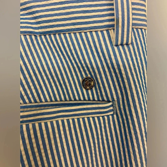 G/FORE Seersucker Golf Shorts Performance Stretch Blue & White Size 38 - Picture 6 of 6